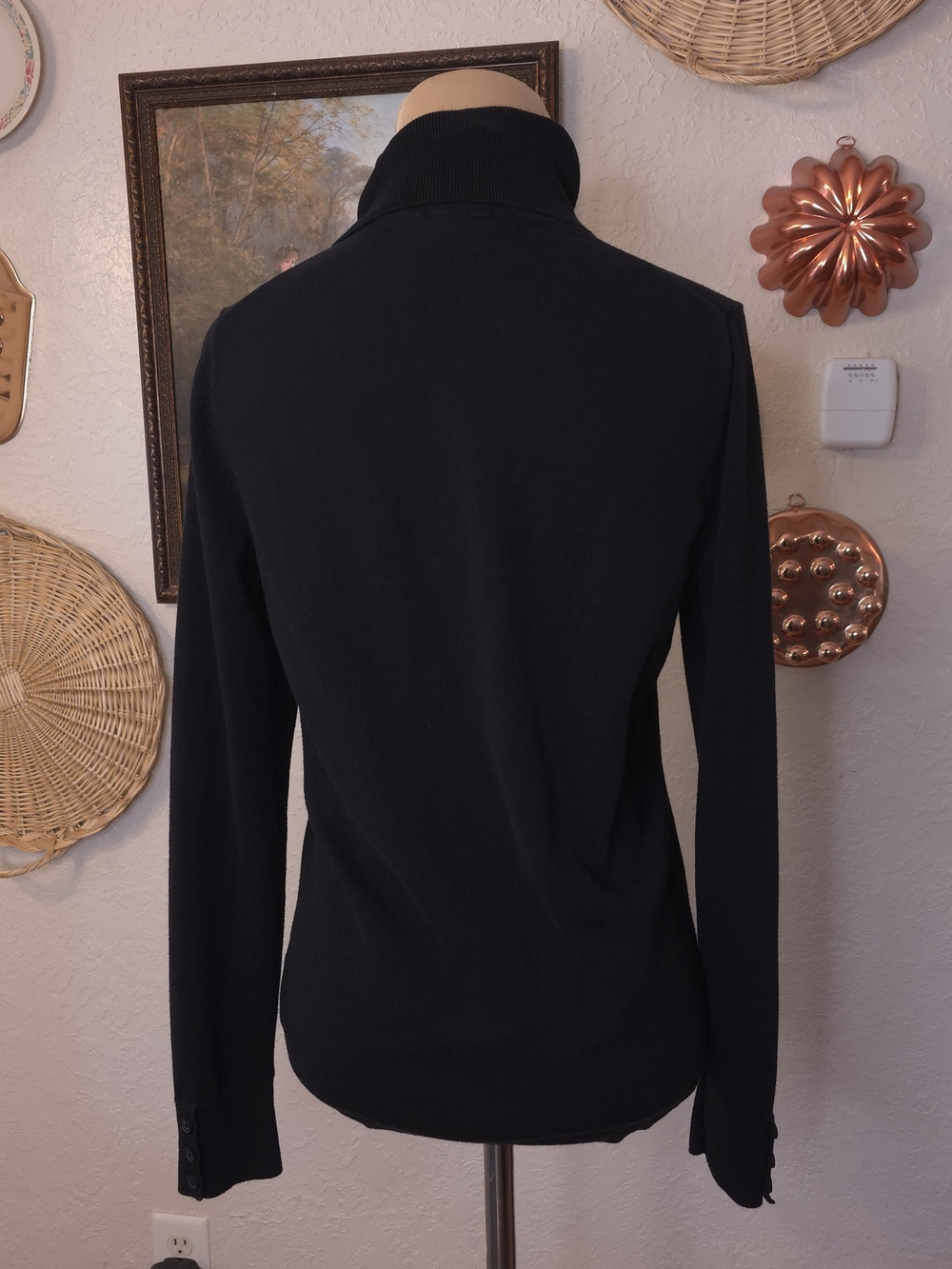 Talbots Black Turtleneck Sweater Size Small Classic Long Sleeve Knit Old Money - Picture 6 of 13